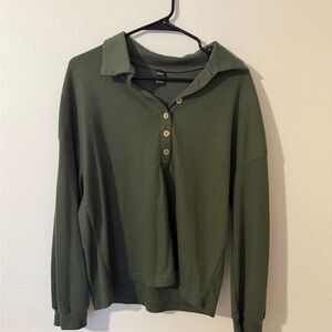 SHEIN Women’s Green Button-Up Sweater